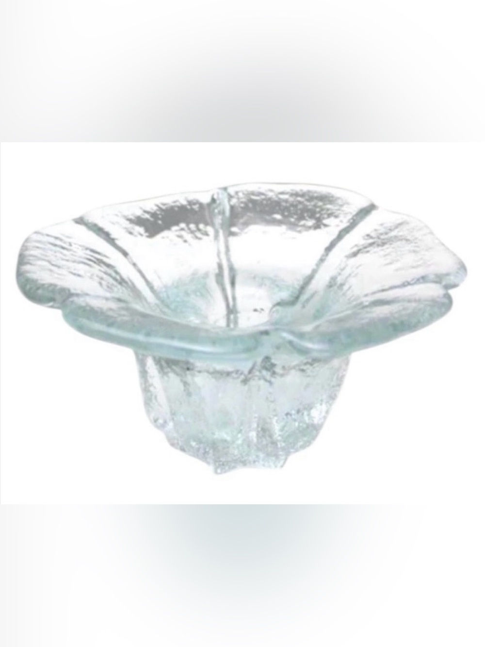 Vintage Blenko handcrafted flower glass candle holder
